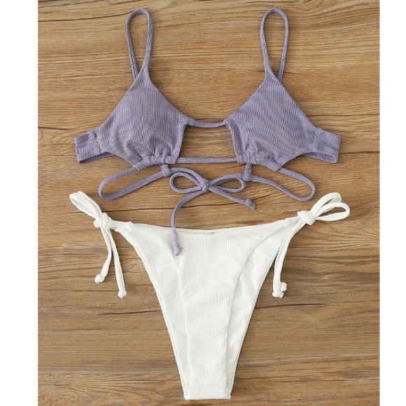 SHEIN Other - Rib-Cut-Out Tie Side Bikini